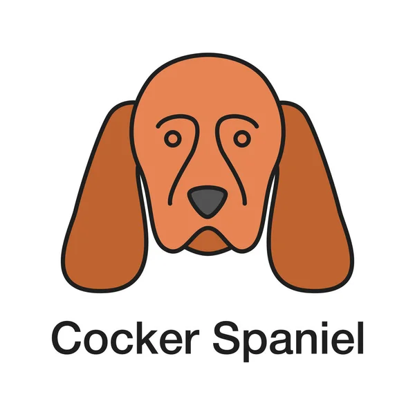 Icono Color Cocker Spaniel Cría Pistoleros Ilustración Vectorial Aislada — Archivo Imágenes Vectoriales