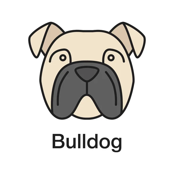 Ícone Cor Bulldog Inglês Raça Cão Utilitário Ilustração Vetorial Isolada — Vetor de Stock