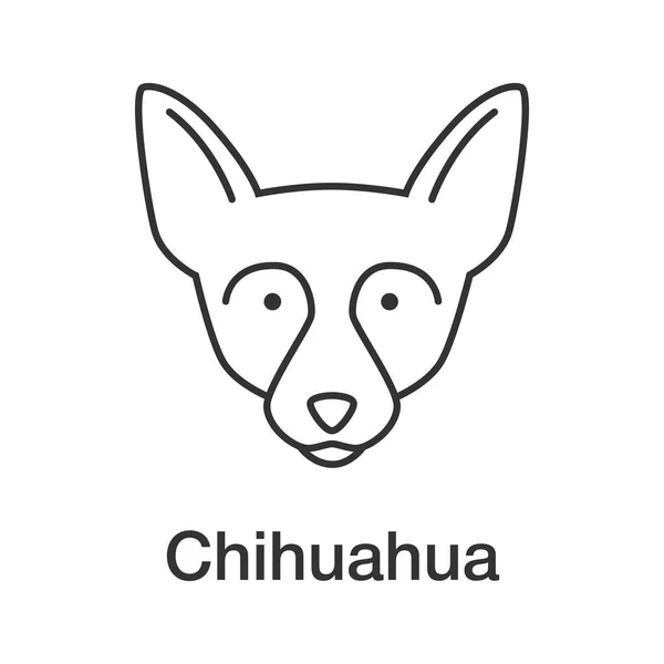 Chihuahua Ikona Liniowej Cienka Linia Ilustracja Chi Zabawki Pies Rasy — Wektor stockowy