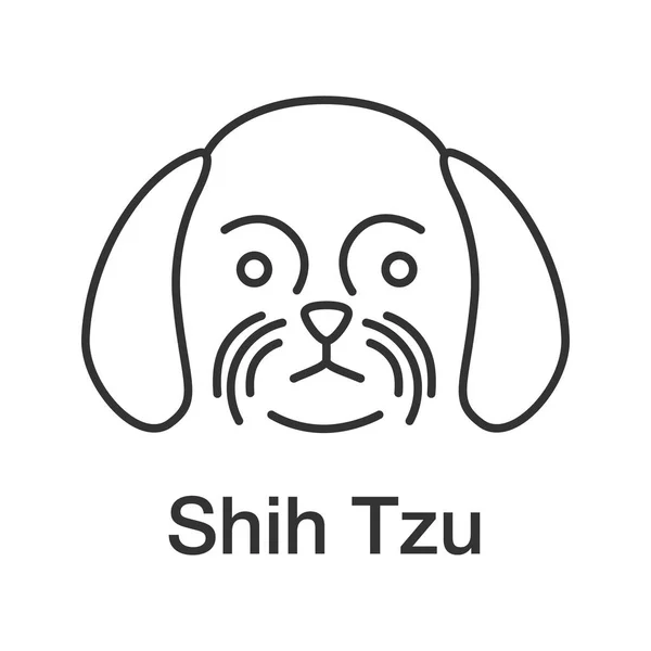 Icône Linéaire Shih Tzu Illustration Fine Chrysanthème Race Chien Symbole — Image vectorielle