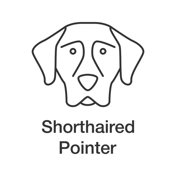 German Shorthaired Pointer Linear Icon Ilustración Línea Delgada Cría Pistoleros — Vector de stock