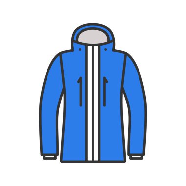 Kayak ceketi renk simgesi. Kış Kabanlar. İzole vektör çizim