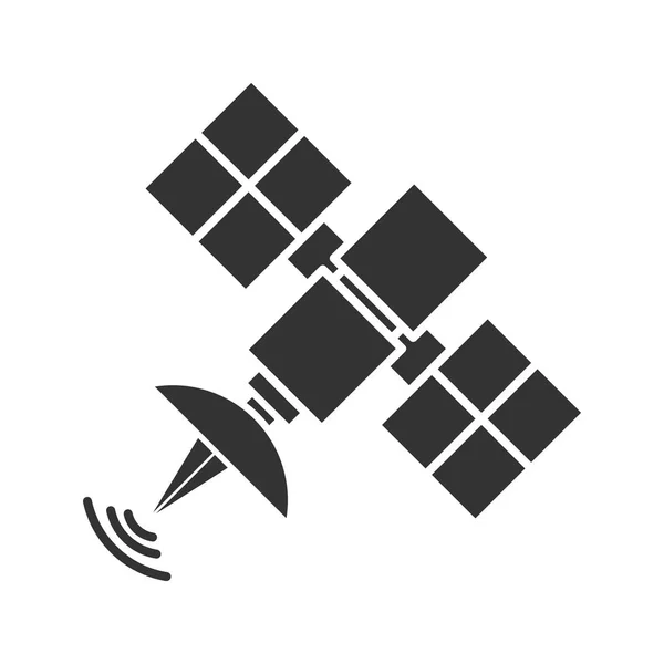 Ikona Glifów Sygnału Telewizji Satelitarnej Sylwetka Symbol Ujemnej Ilustracja Wektorowa — Wektor stockowy