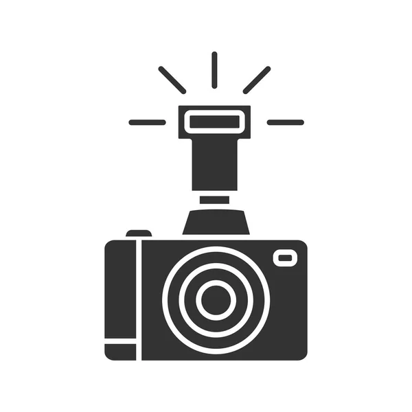 Επαγγελματική Φωτογραφία Εικονίδιο Κάμερας Γλύφου Σύμβολο Σιλουέτα Αρνητικό Χώρο Εικονογράφηση — Διανυσματικό Αρχείο