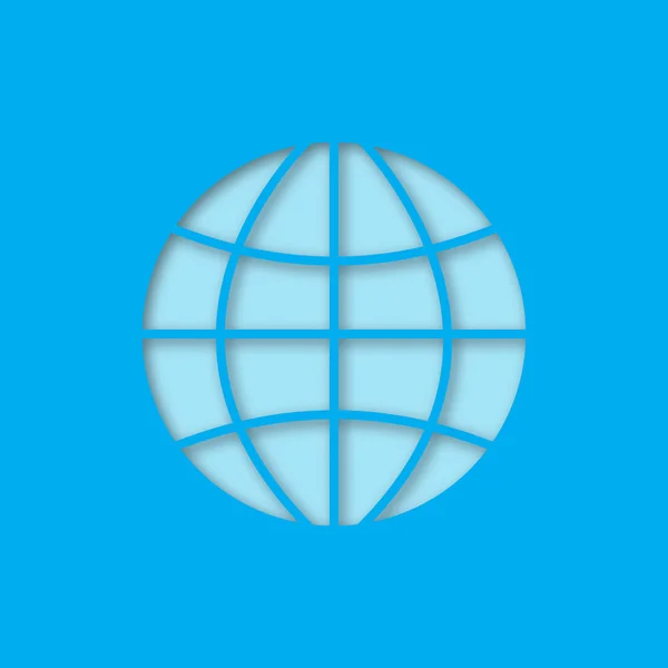 Globus Papier Ausgeschnitten Symbol Www Zeichen Erde Vektor Silhouette Isolierte — Stockvektor