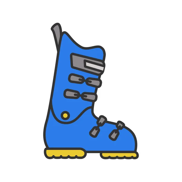 Lyžařská Nebo Snowboardová Bota Barevná Ikona Izolované Vektorové Ilustrace — Stockový vektor