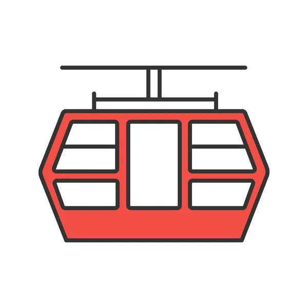 ケーブルカーの色アイコン 分離ベクトル図 — ストックベクタ