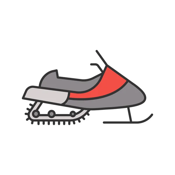 雪地车颜色图标 汽车雪橇 孤立向量插图 — 图库矢量图片
