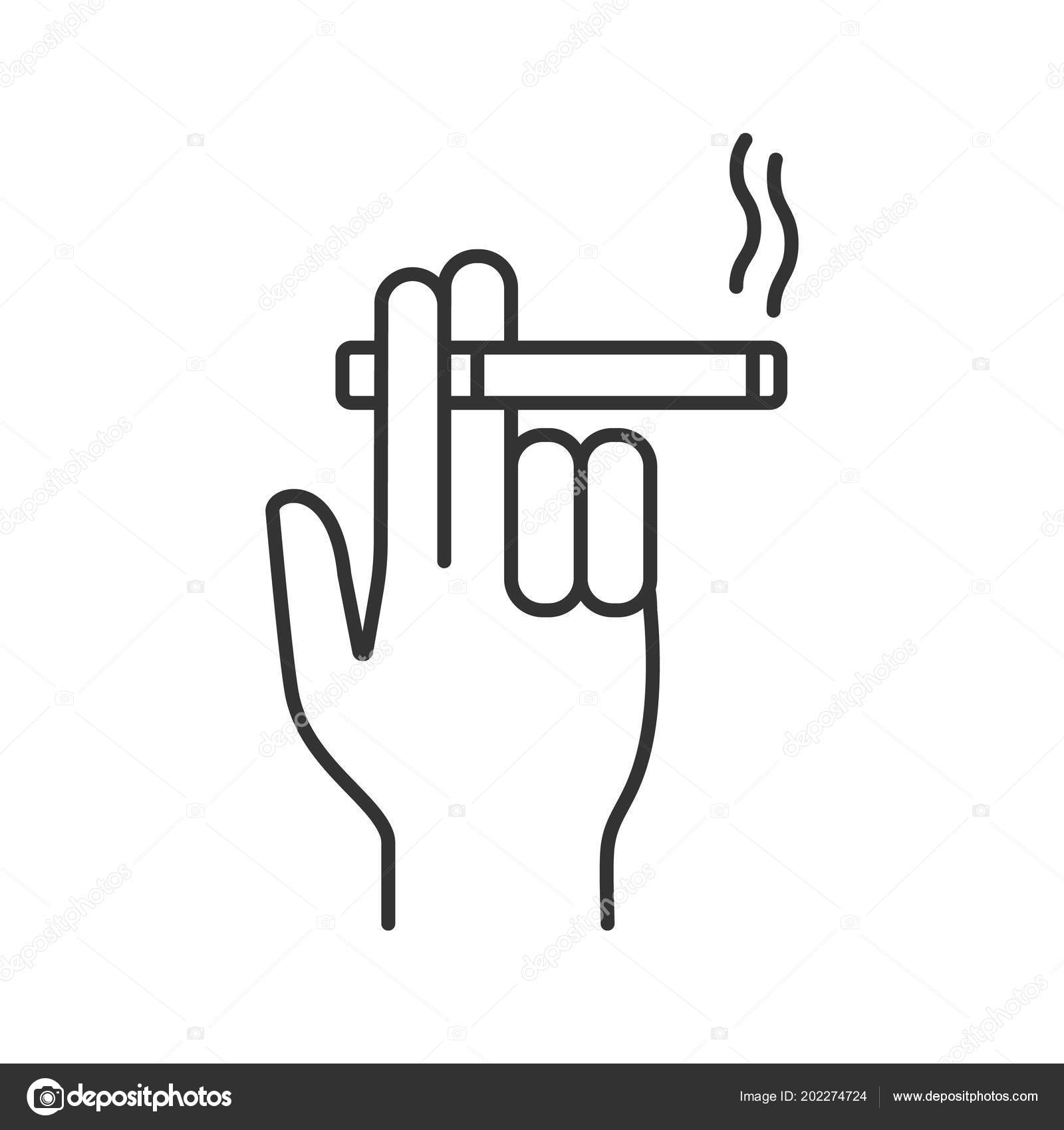 Hand Holding Burning Cigarette Linear Icon Thin Line Illustration Smoker Stock Vector C Bsd 202274724 Useful drawing references and sketches for beginner artists. https depositphotos com 202274724 stock illustration hand holding burning cigarette linear html
