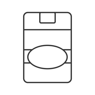 Kapalı sigara paketi doğrusal simgesi. İnce hat illüstrasyon. Yasaktır. Kontur sembolü. Çizim vektör izole anahat