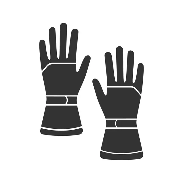 Winter Ski Handschoenen Glyph Pictogram Snowproof Handschoenen Silhouet Symbool Negatieve — Stockvector