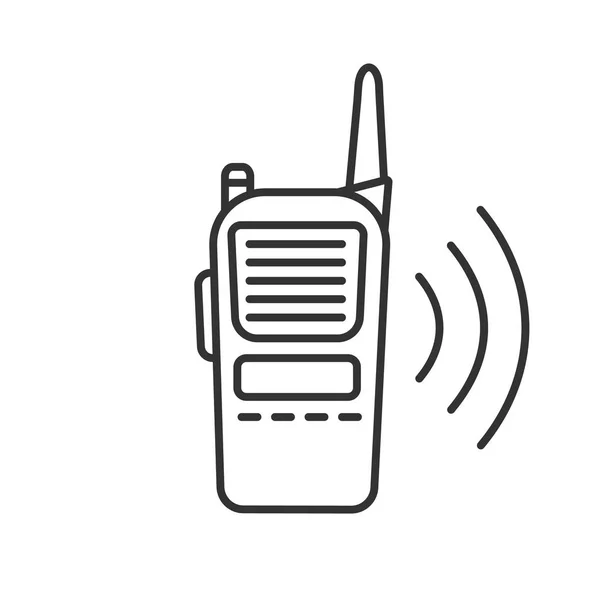 Walkie Talkie Linear Icon Thin Line Illustration Police Radio Contour — Stock Vector