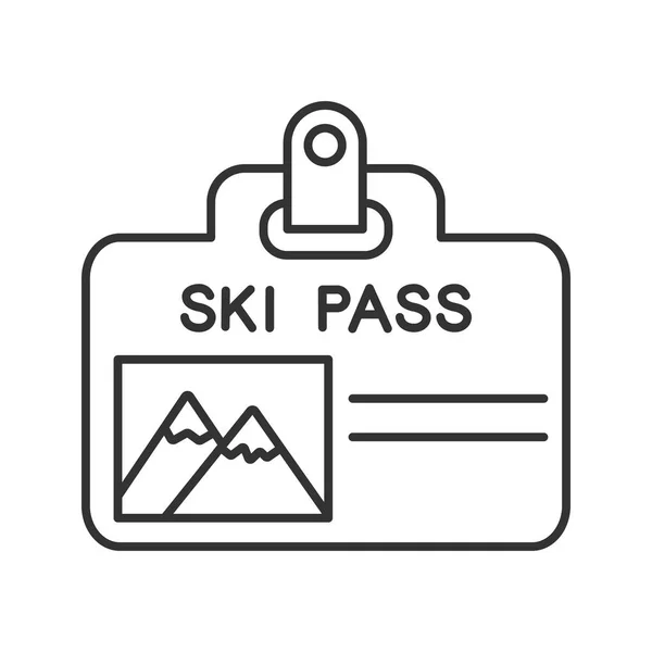 Kayak Rozet Doğrusal Simge Ver Nce Hat Illüstrasyon Asansör Bilet — Stok Vektör