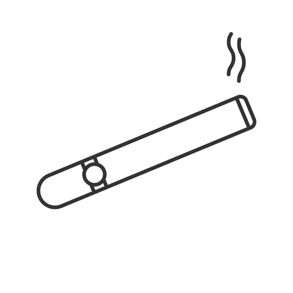 Icône Linéaire Cigare Brûlant Illustration Fine Cigarette Zone Fumeurs Symbole — Image vectorielle