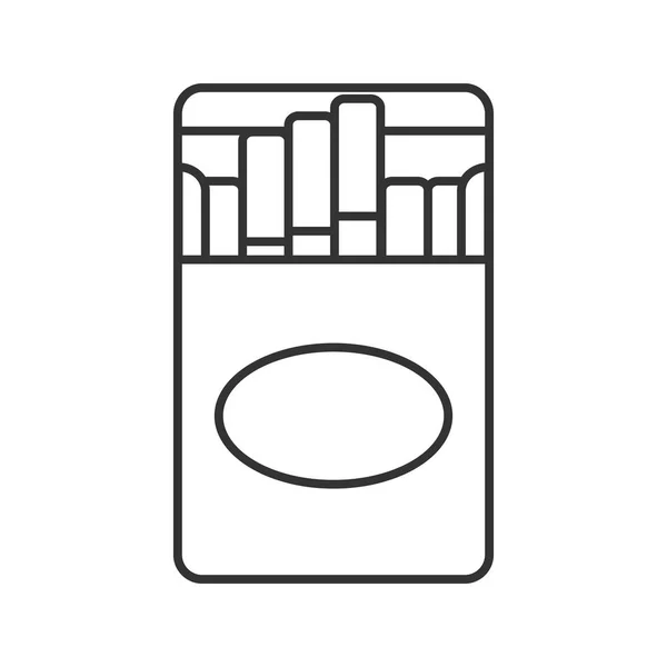 Geöffnete Zigarettenschachtel Lineares Symbol Schmalspur Illustration Rauchen Kontursymbol Vektor Isolierte — Stockvektor