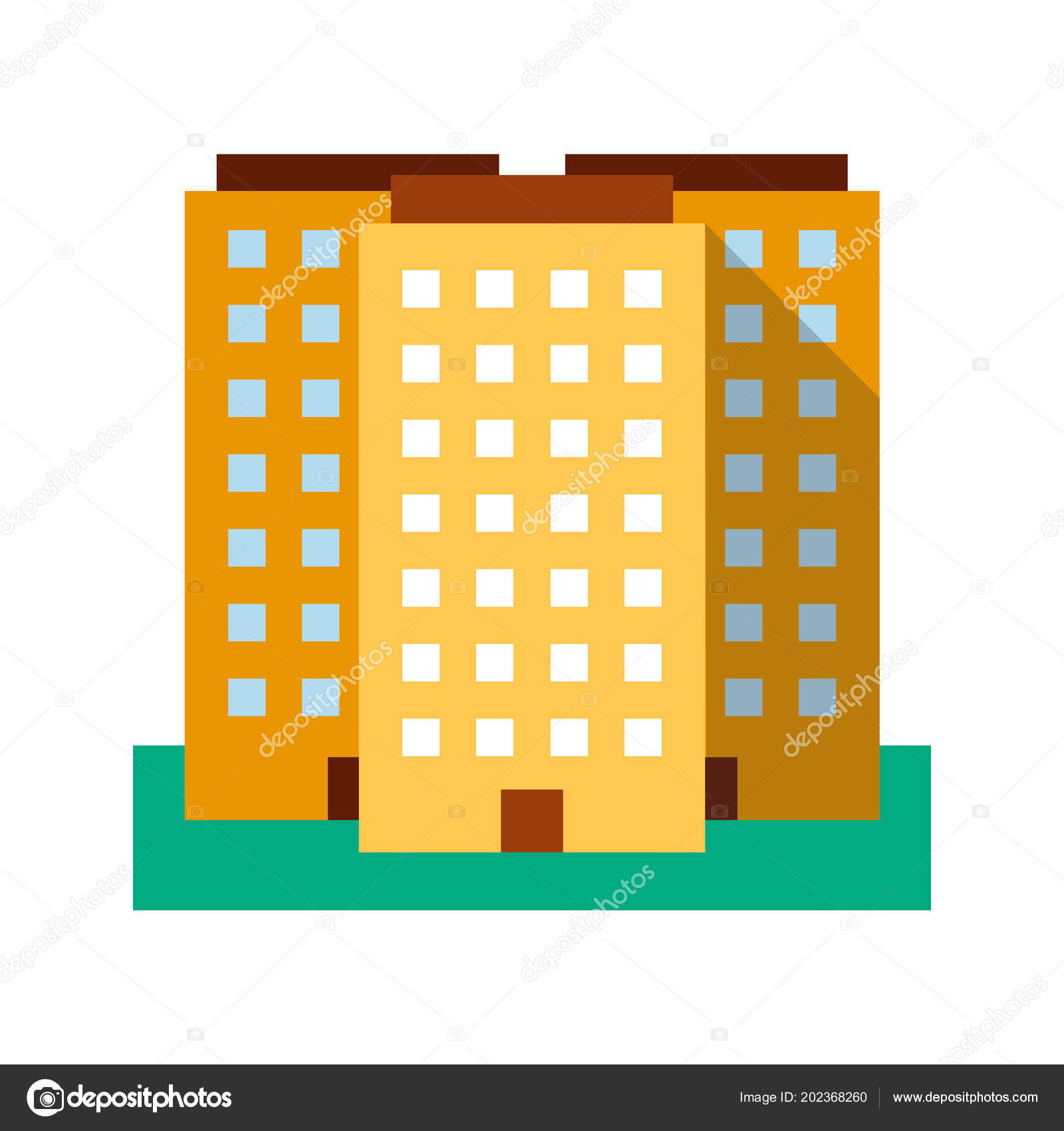Edificio Varios Pisos Diseño Plano Icono Color Sombra Larga Mercado Vector  de stock #202368260 de ©IMG visuals icons, image size:1600x1700