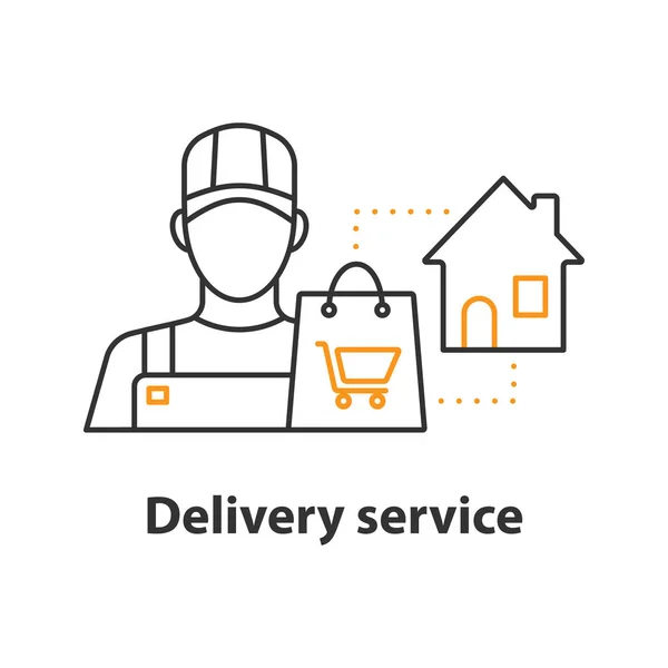 Home Delivery Service Concept Icon Courier Idea Thin Line Illustration — Stock Vector