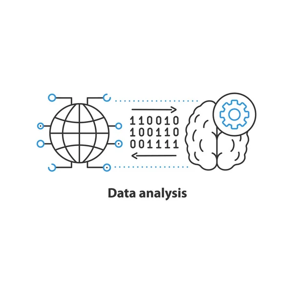 Data Analysis Concept Icon Artificial Intelligence Idea Thin Line Illustration — Stock Vector