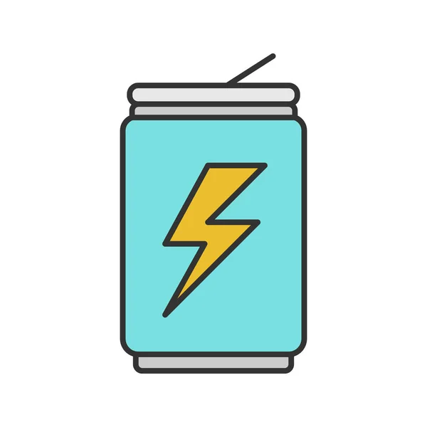 Bebida Energética Pode Colorir Ícone Lata Alumínio Com Bebida Ilustração —  Vetores de Stock