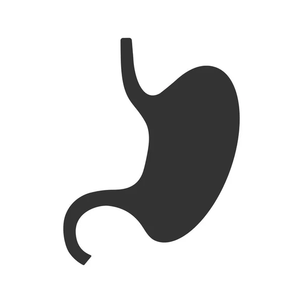 胃字形图标 胃肠道 剪影符号 负空间 矢量隔离插图 — 图库矢量图片