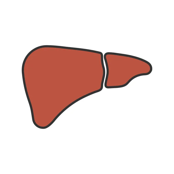 Ícone Cor Fígado Glandula Digestiva Ilustração Vetorial Isolada — Vetor de Stock