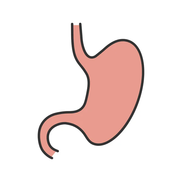 Icona Colori Dello Stomaco Gastrointestinale Tratto Illustrazione Del Vettore Isolato — Vettoriale Stock