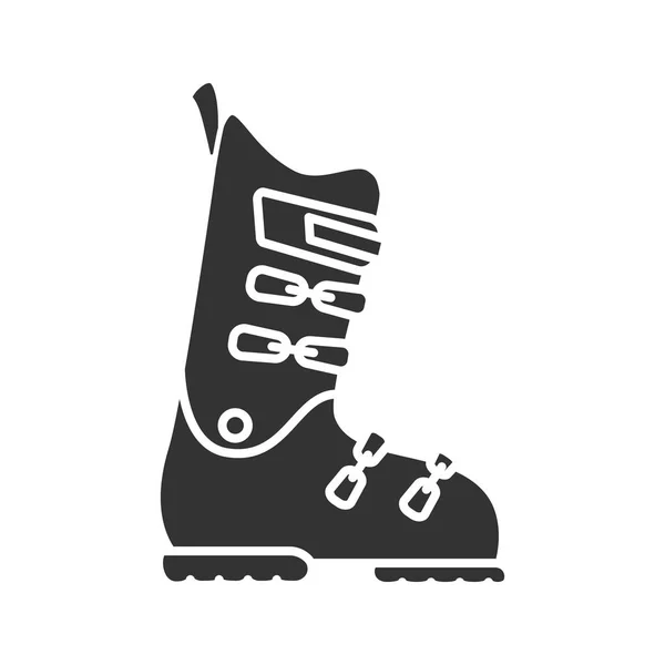 Ski Snowboard Boot Glyph Icon Silhouette Symbol Negative Space Vector — Stock Vector