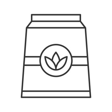 Çay kağıt paket doğrusal simgesi. İnce hat illüstrasyon. Kontur sembolü. Çizim vektör izole anahat