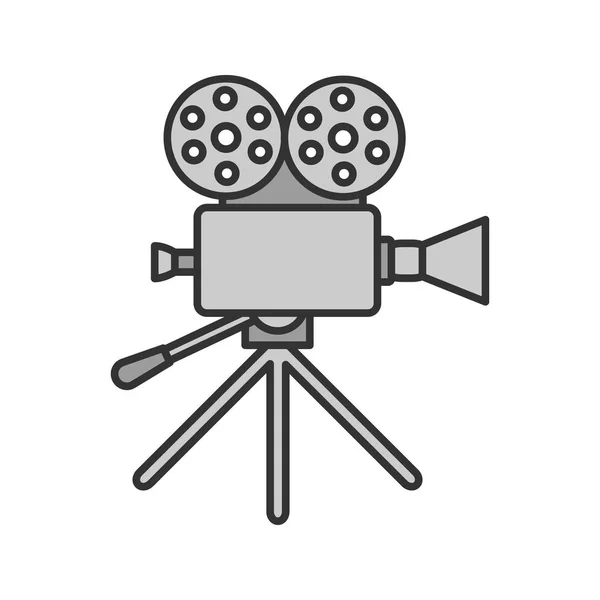 Camera Kleur Filmpictogram Cine Camera Geïsoleerde Vectorillustratie — Stockvector