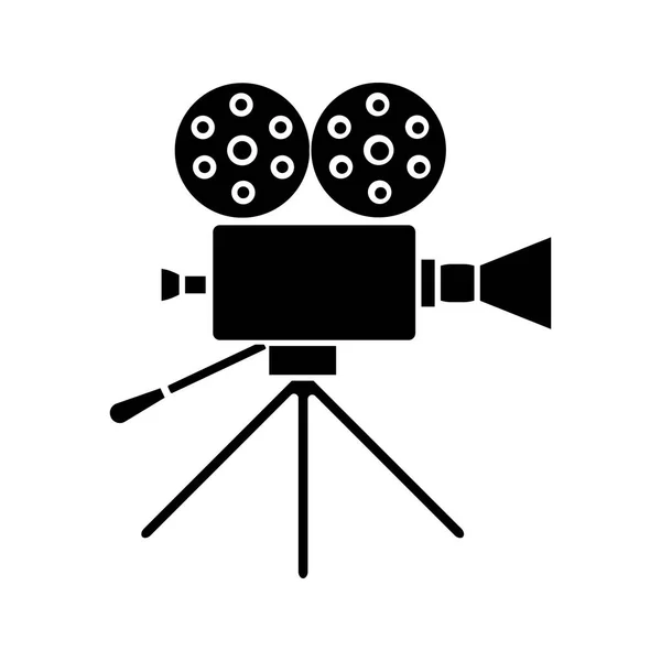 Filmkamera Glyphen Symbol Filmkamera Silhouette Symbol Negativer Raum Vektor Isolierte — Stockvektor