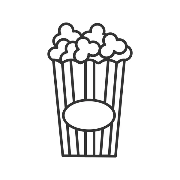 Papier Szkło Ikoną Liniowe Popcorn Cienka Linia Ilustracja Kukurydza Pop — Wektor stockowy