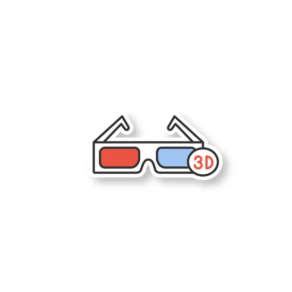 メガネのパッチ 偏光アナグリフ眼鏡 カラー ステッカー 分離したベクトル図 — ストックベクタ