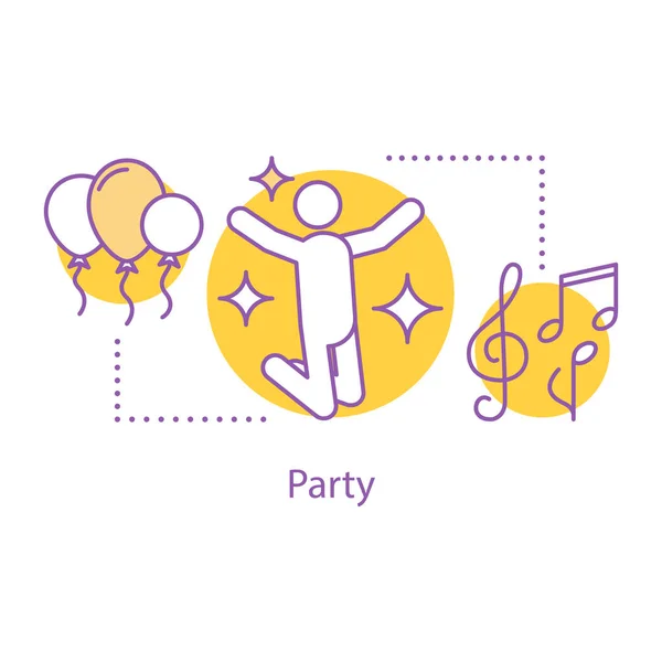 Party Time Koncepció Ikonra Holiday Celebration Ötlet Vékony Vonal Illusztráció — Stock Vector