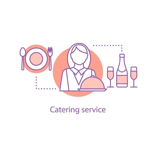 Catering Service Konzept Symbol Restaurant Oder Café Idee Dünne Linie — Stockvektor