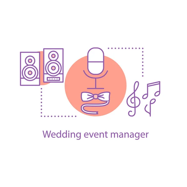 残り時間概念のアイコン パーティーのアイデアの細い線のイラスト 結婚式イベント マネージャー ベクトル分離外形図 — ストックベクタ