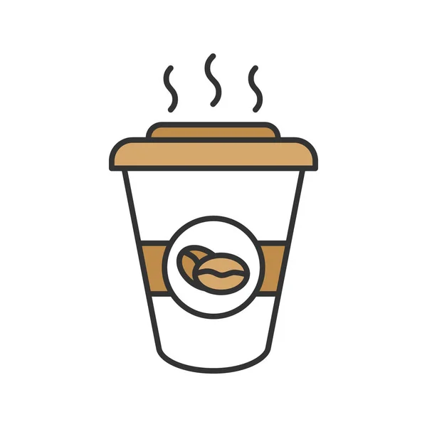 Kahve Renkli Simge Tek Kullanımlık Kahve Fincanı Kapaklı Zole Vektör — Stok Vektör