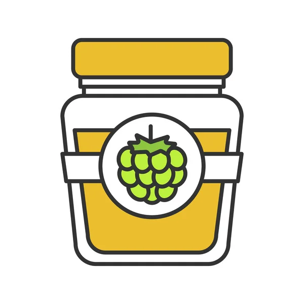 Raspberry Blackberry Jam Color Icon Фруктовый Заповедник Изолированная Векторная Иллюстрация — стоковый вектор
