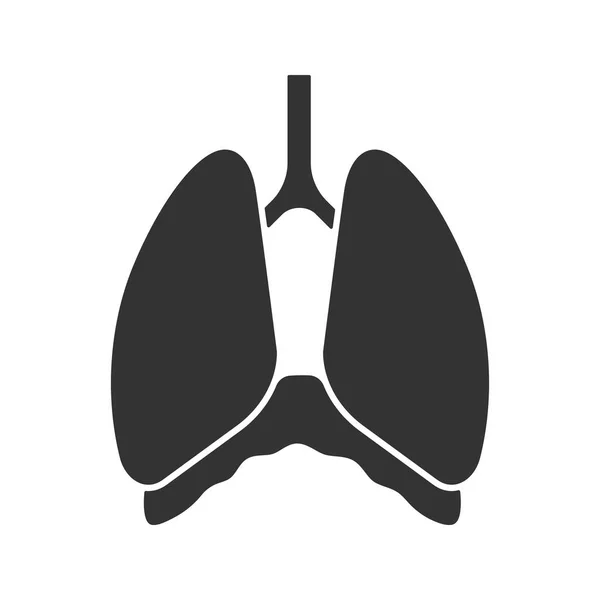 Icono Glifo Cavidad Torácica Diafragma Pulmones Humanos Símbolo Silueta Espacio — Archivo Imágenes Vectoriales