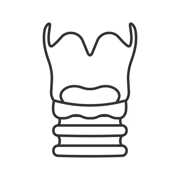 Icône Linéaire Larynx Illustration Fine Boîte Vocale Symbole Contour Schéma — Image vectorielle