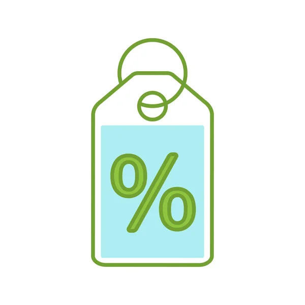 Percent Label Color Icon Discount Offer Tag Sale Isolated Vector — Stock Vector