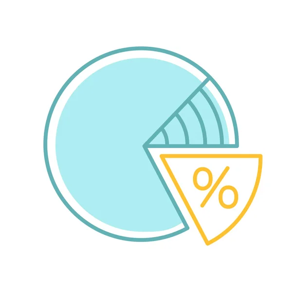 Percentage Pie Chart Color Icon Percent Diagram Isolated Vector Illustration — Stock Vector