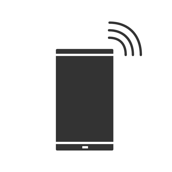 Κλήση Δόνηση Smartphone Γλύφου Εικονίδιο Κινητό Τηλέφωνο Εισερχόμενη Κλήση Ένα — Διανυσματικό Αρχείο