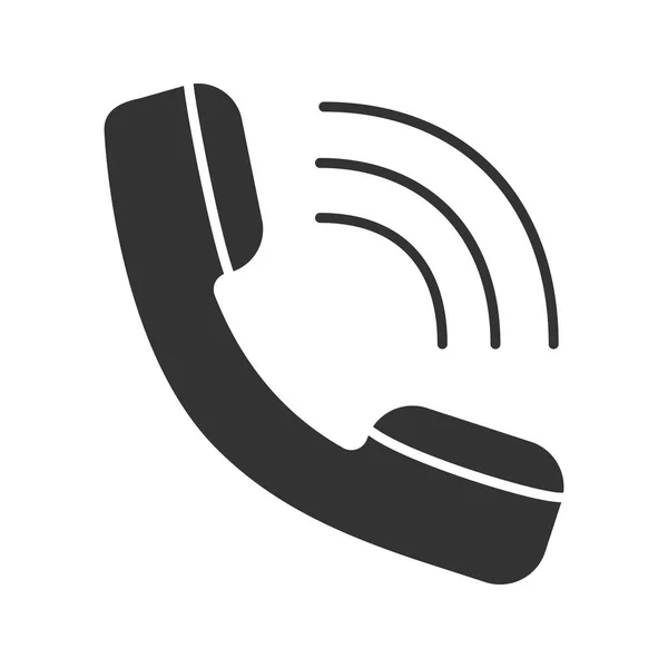 Készülék Karakterjel Ikonra Bejövő Hívás Forródrót Telefonos Támogatás Sziluettjét Szimbólum — Stock Vector