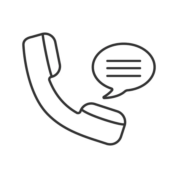 Hörer Mit Linearem Symbol Für Sprechblase Schmalspur Illustration Hotline Telefonische — Stockvektor