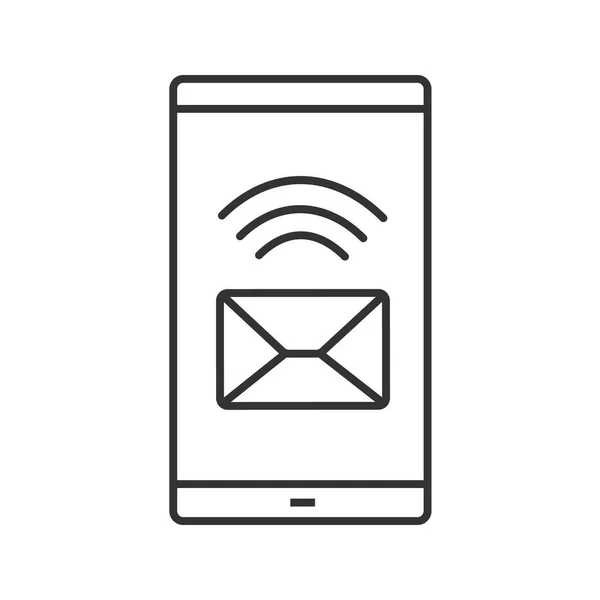 Smartphone Mensaje Entrante Icono Lineal Sms Ilustración Línea Delgada Pantalla — Vector de stock