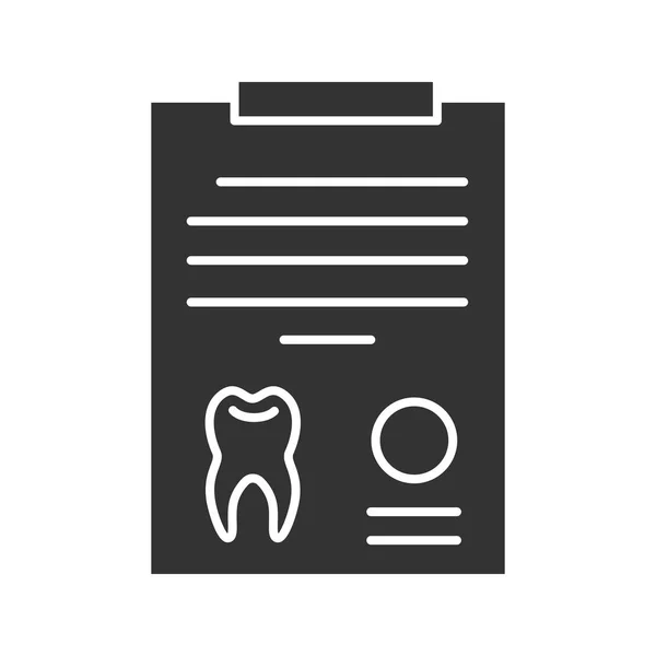 Teeth Diagnostic Report Glyph Icon Dentist Advice Silhouette Symbol Negative — Stock Vector