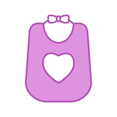 Bebek önlük renk simgesi. İzole vektör çizim