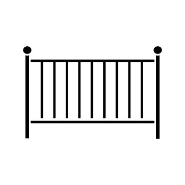 Beşik glif simgesi. Beşik. Bebek karyolası yatağı. Siluet simge. Negatif alan. İzole vektör çizim