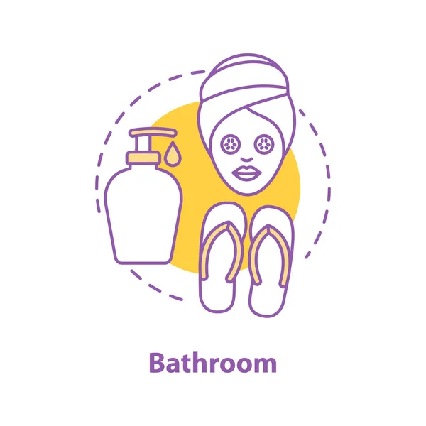 Baño Tomando Icono Concepto Accesorios Idea Cuidado Personal Ilustración Línea — Vector de stock