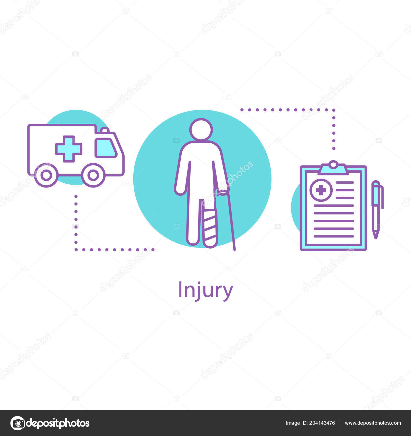 Injury Concept Icon Emergency Room Health Insurance Idea